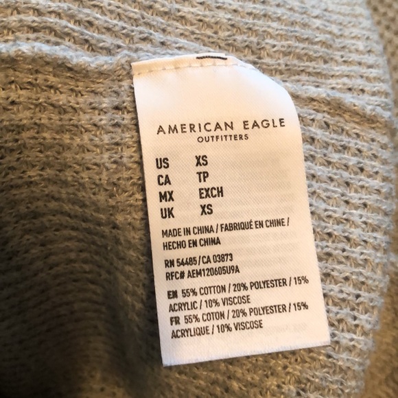 AE Light Grey waffle knit lace-up sweater - Picture 5 of 5